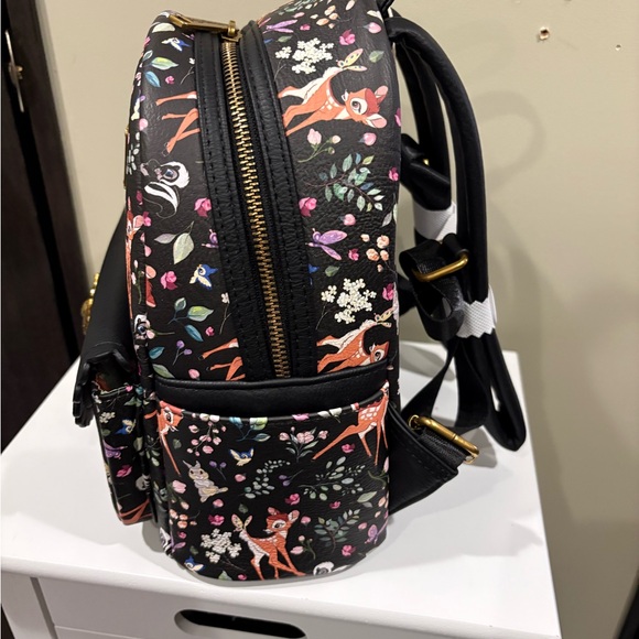 Loungefly Black Bambi Floral Backpack - Picture 3 of 3